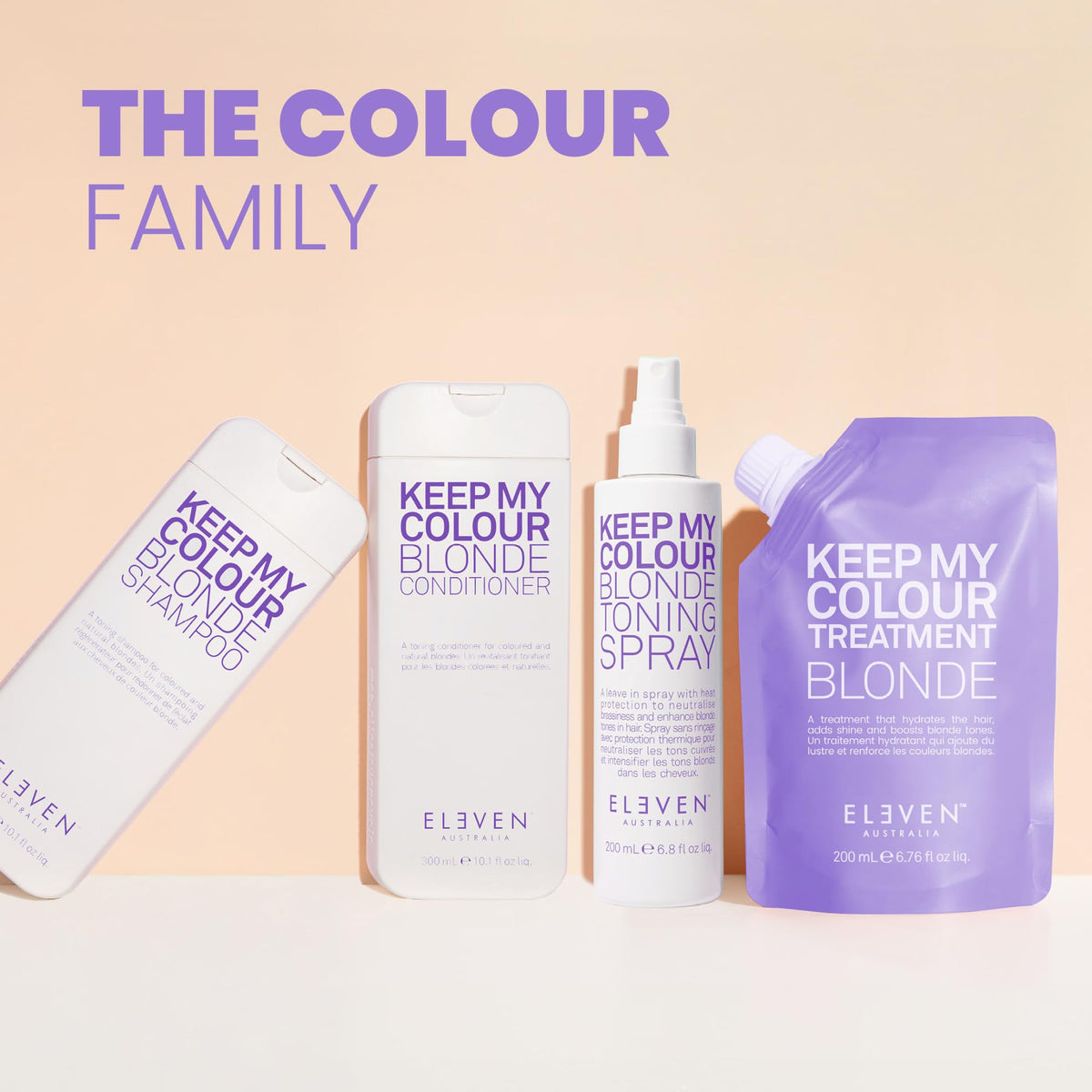 ELEVEN AUSTRALIA lifestyle in bathroom showing salon-fresh blonde results