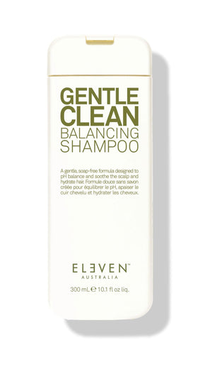 ELEVEN AUSTRALIA front bottle shot showing gentle daily shampoo benefit