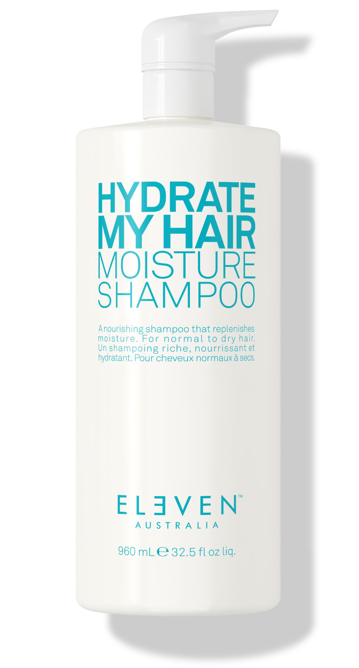ELEVEN AUSTRALIA front bottle showing Hydrate My Hair 32.5 fl oz and benefits