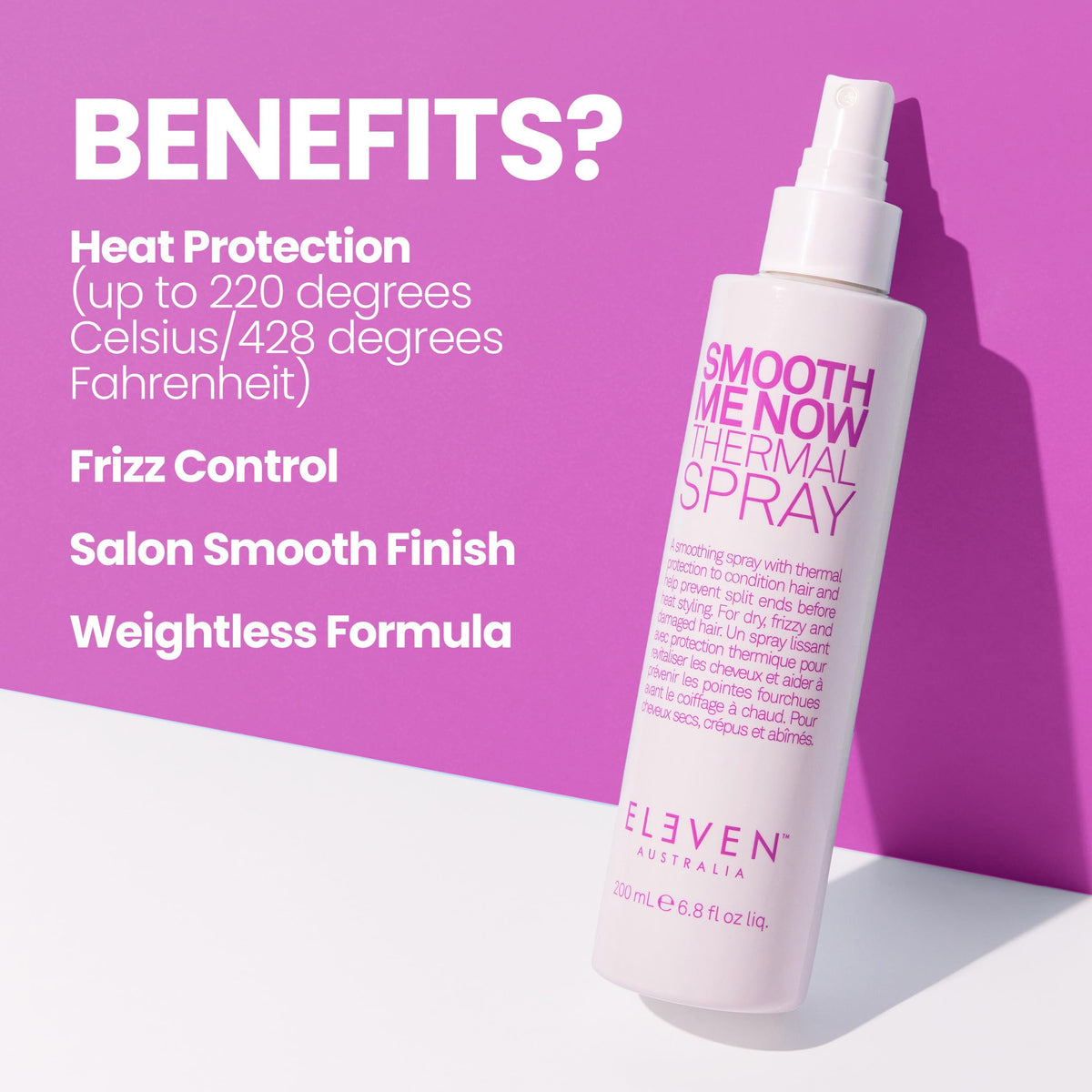 ELEVEN AUSTRALIA in-use blow-drying scene delivering smoother styling results