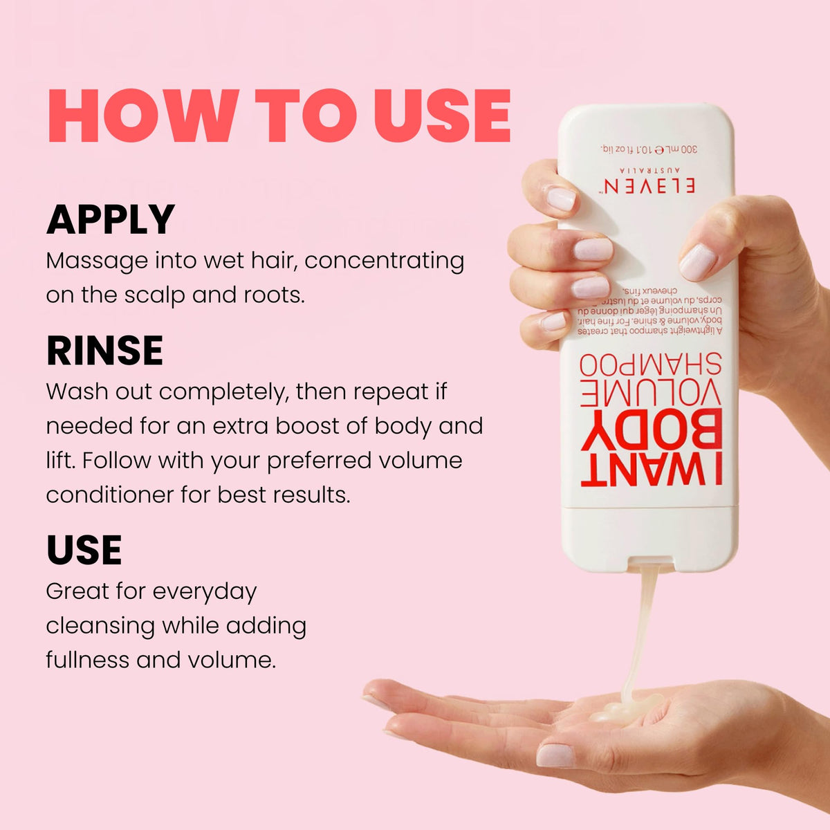 ELEVEN AUSTRALIA ingredient label close-up highlighting sulfate-free formulation