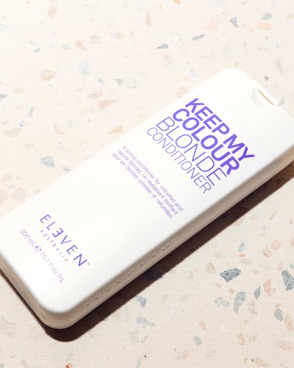 ELEVEN AUSTRALIA creamy purple conditioner texture highlighting pigment and hydration