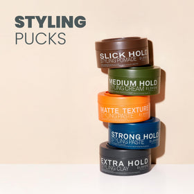 ELEVEN AUSTRALIA styled hair on bathroom counter lifestyle scene showing everyday usability and confidence
