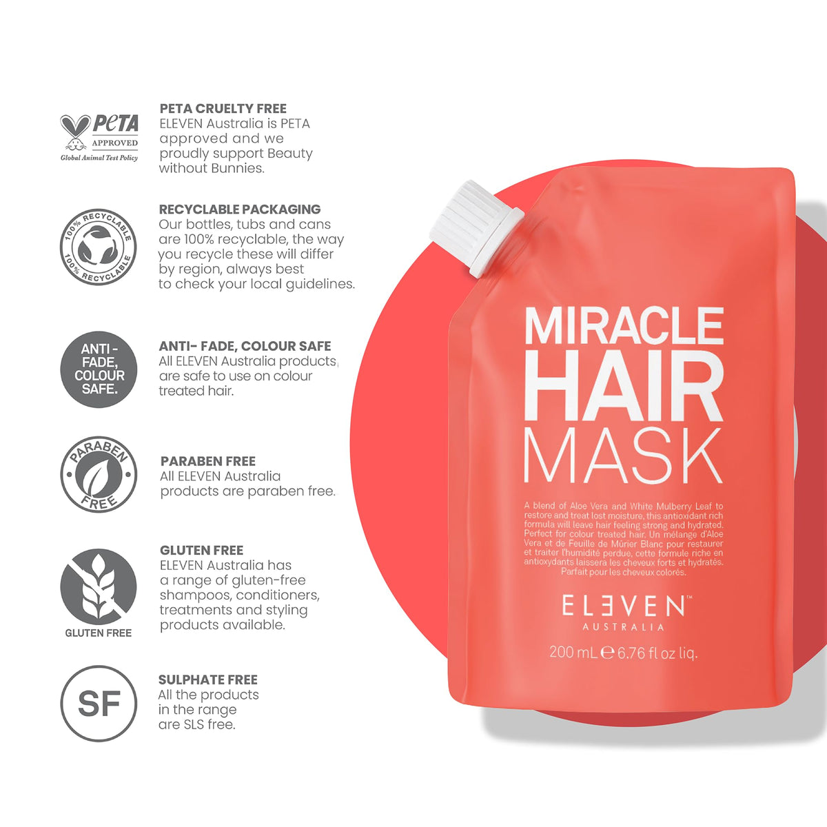 ELEVEN AUSTRALIA product held in hand to show 6.8 fl oz scale and portability benefit