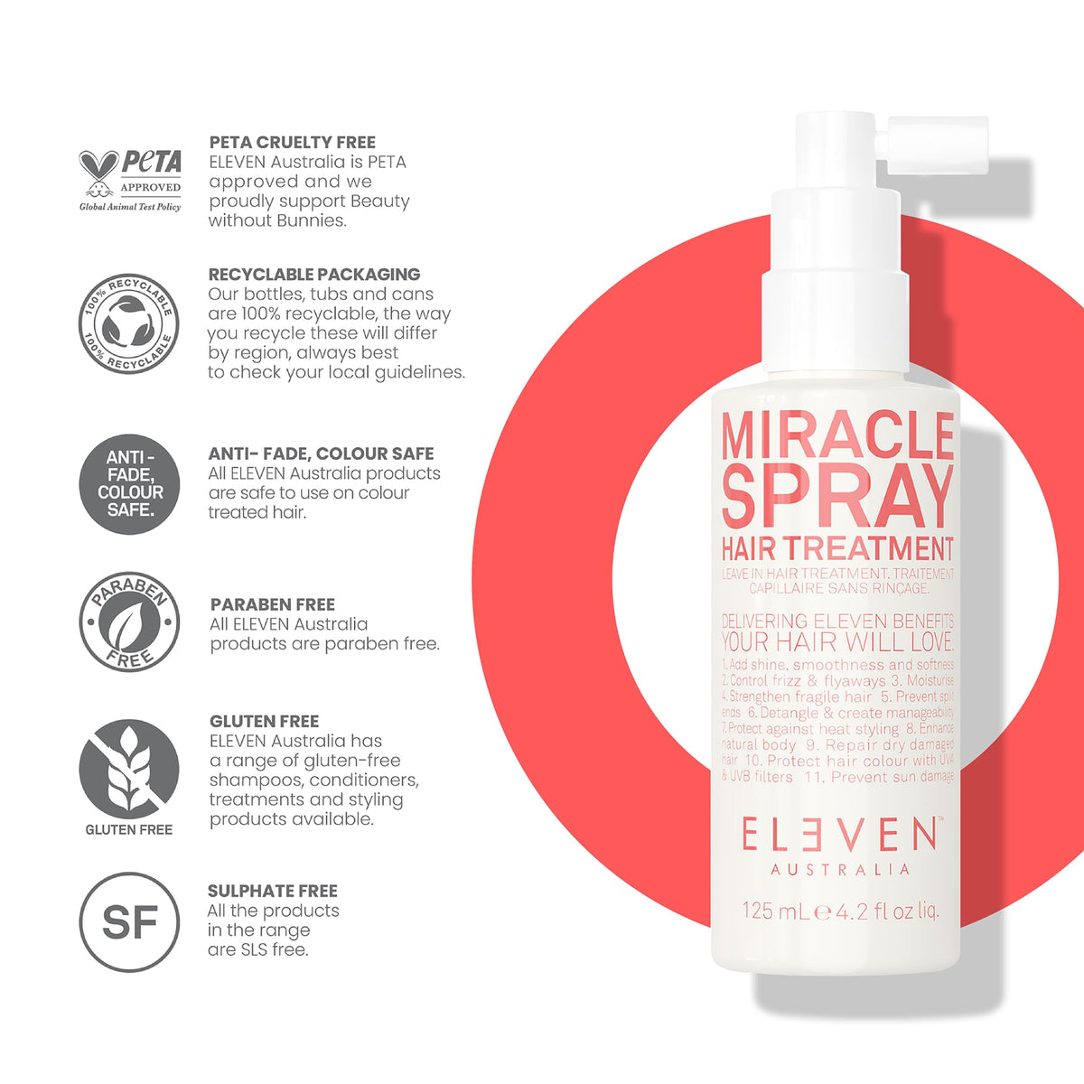 ELEVEN AUSTRALIA applied to straight hair showing glossy shine and frizz control
