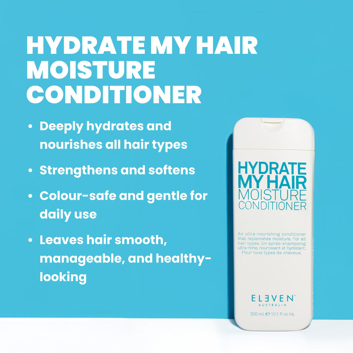 ELEVEN AUSTRALIA creamy conditioner texture on fingertips for hydration clarity