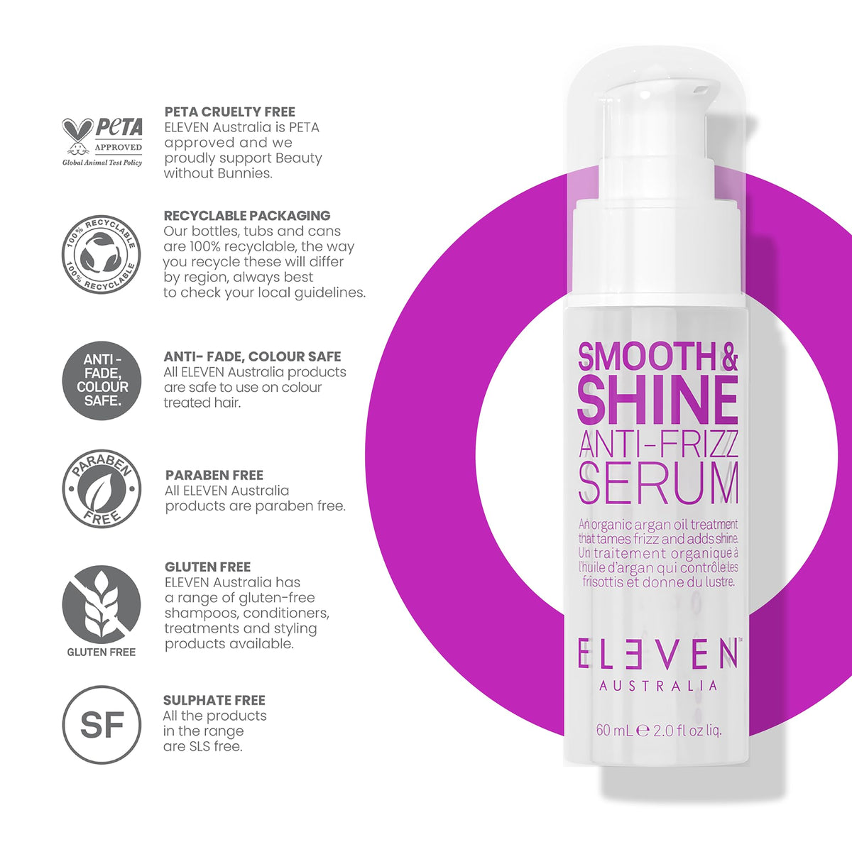 ELEVEN AUSTRALIA 2 fl oz size comparison beside everyday items for portability benefit