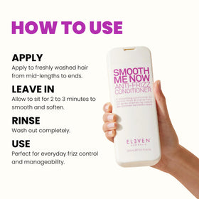 ELEVEN AUSTRALIA applying conditioner to damp hair for improved manageability benefit