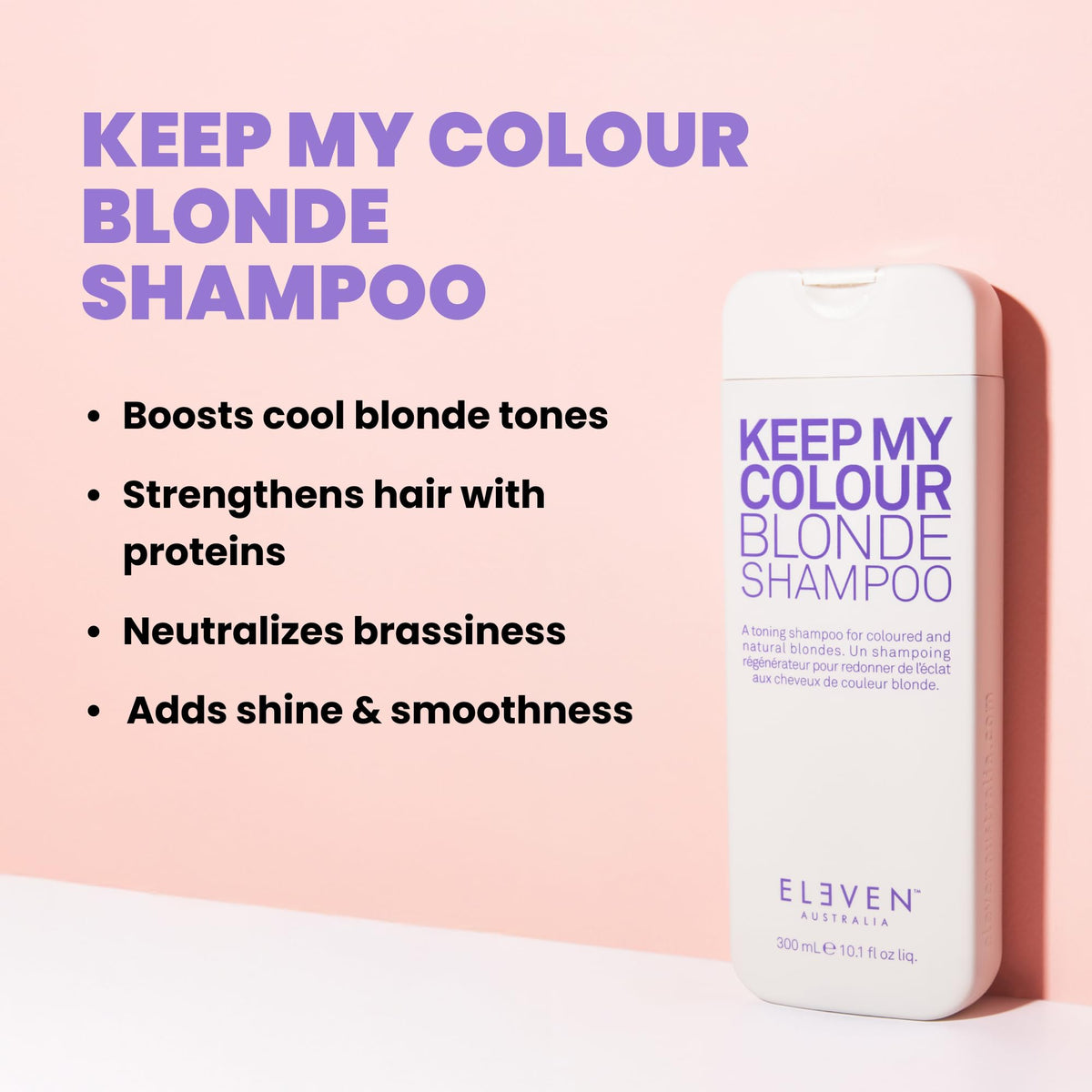 ELEVEN AUSTRALIA blue-violet shampoo lather texture demonstrating pigment payoff