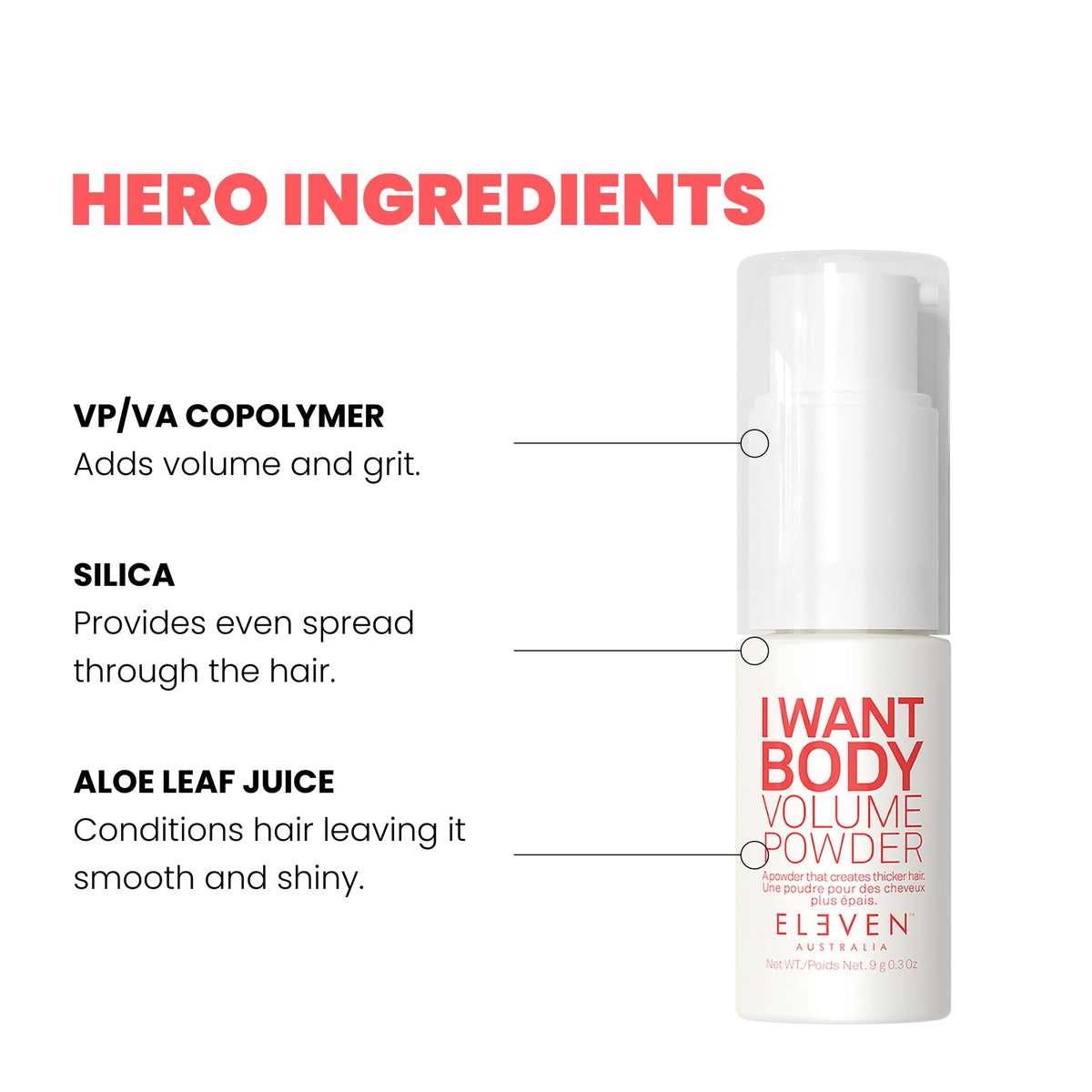 ELEVEN AUSTRALIA powder in hand demonstrating fine texture and easy use