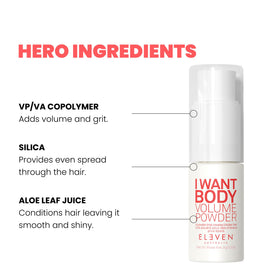 ELEVEN AUSTRALIA powder in hand demonstrating fine texture and easy use