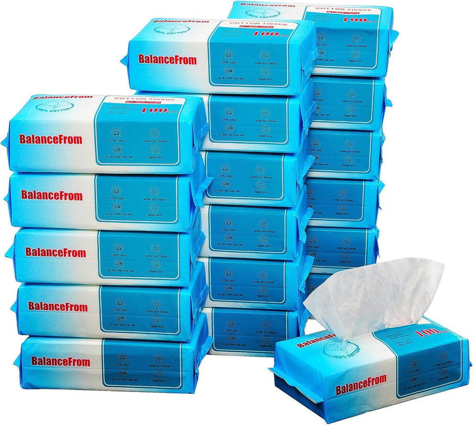 Elevon front packaging showing pack of white cotton tissues and soft benefit