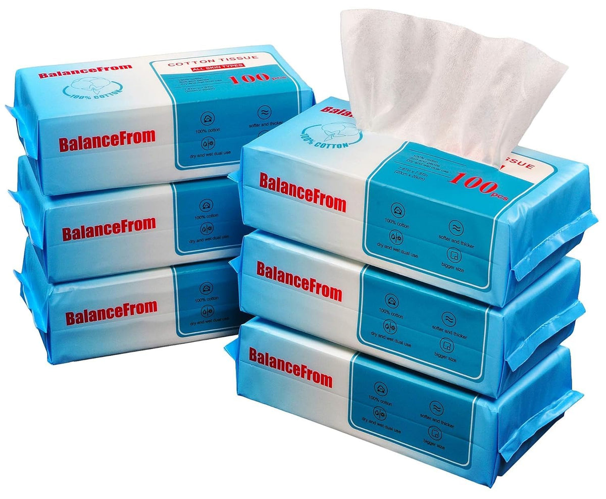 Elevon front packaging showing pack of six soft unscented cotton tissues for convenience