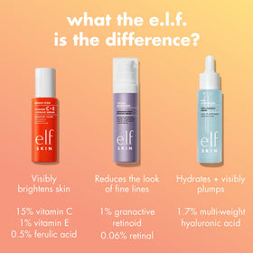 e.l.f. bottle with ingredients label visible, showing transparency and formulation