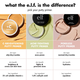 e.l.f. primer on bathroom vanity with brush highlighting everyday routine benefit