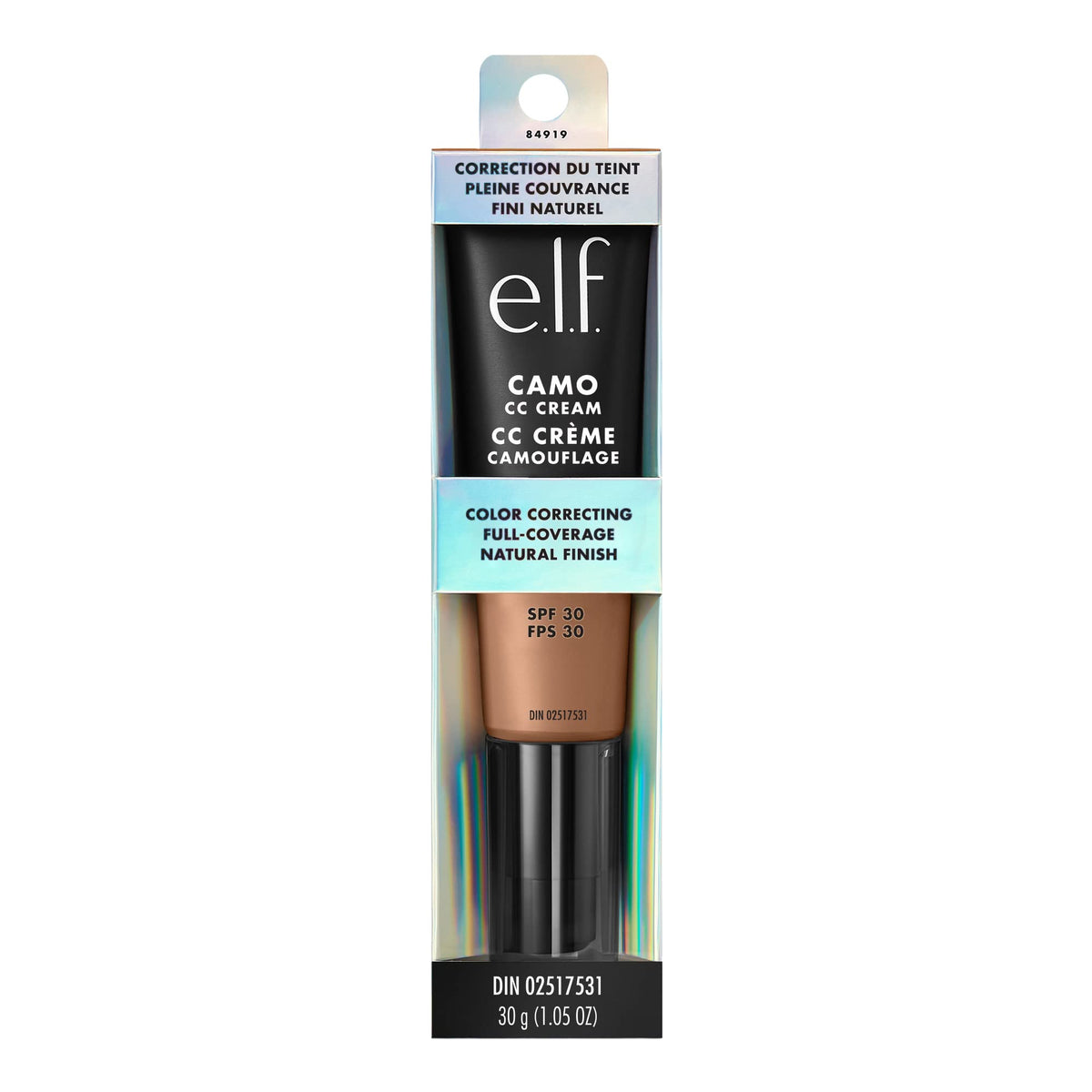 e.l.f. cream with ingredient callout emphasizing SPF30 and skin-supporting actives