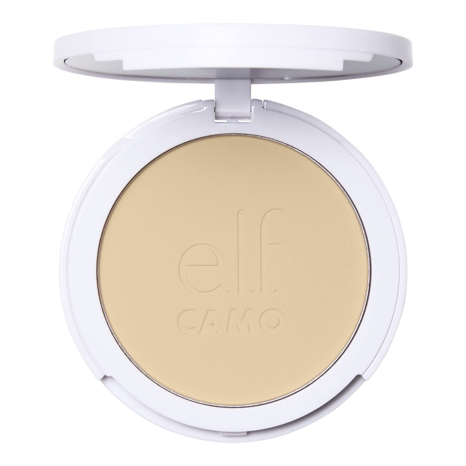 e.l.f. compact front view showing sleek packaging and easy storage benefit