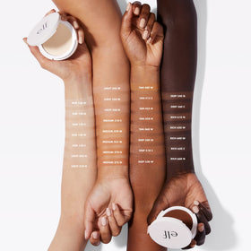 e.l.f. swatches on skin showing buildable coverage and shade Fair 150