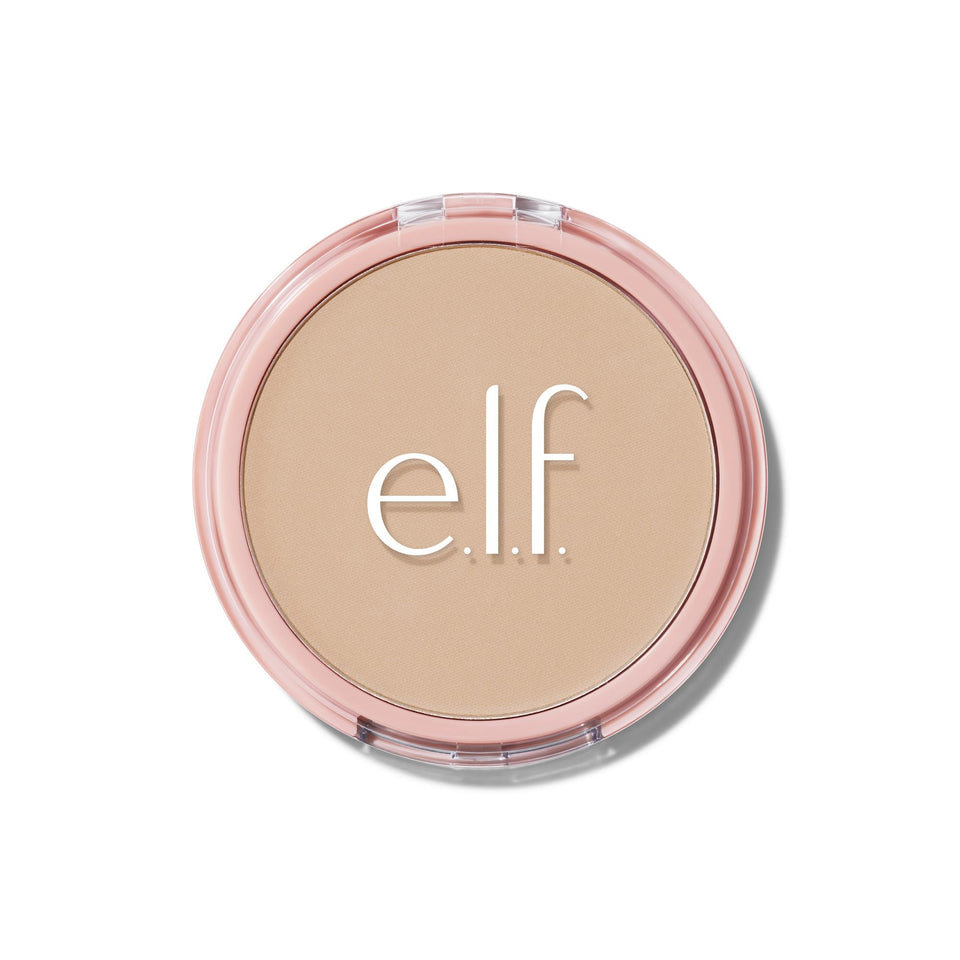 e.l.f. front compact view showing sleek packaging and portable design benefit