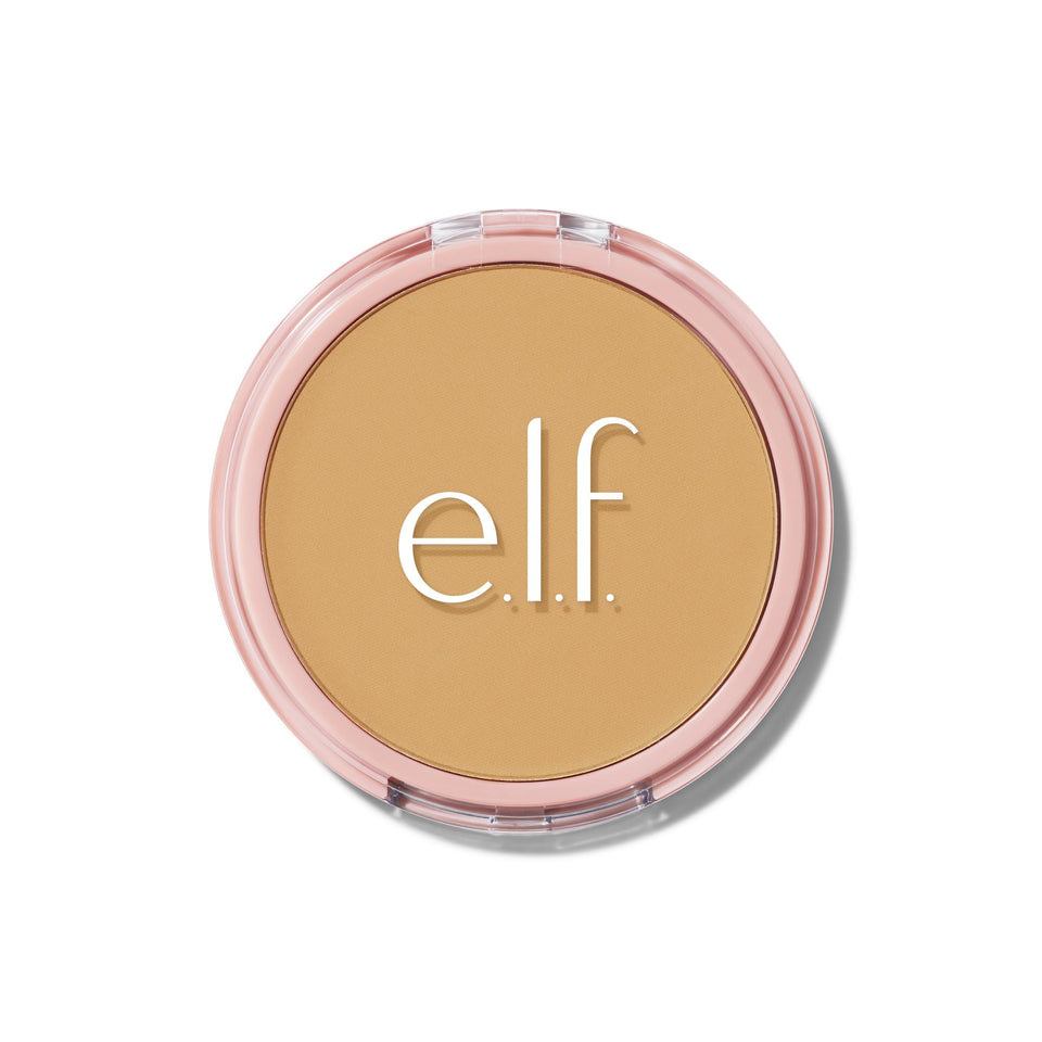 e.l.f. compact front view showing sleek packaging and travel convenience