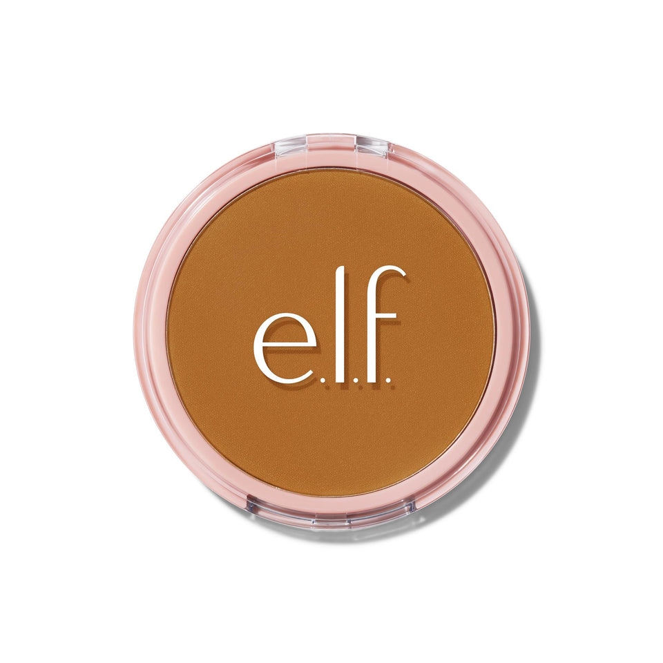 e.l.f. Halo Glow compact front view showing sleek packaging and brand