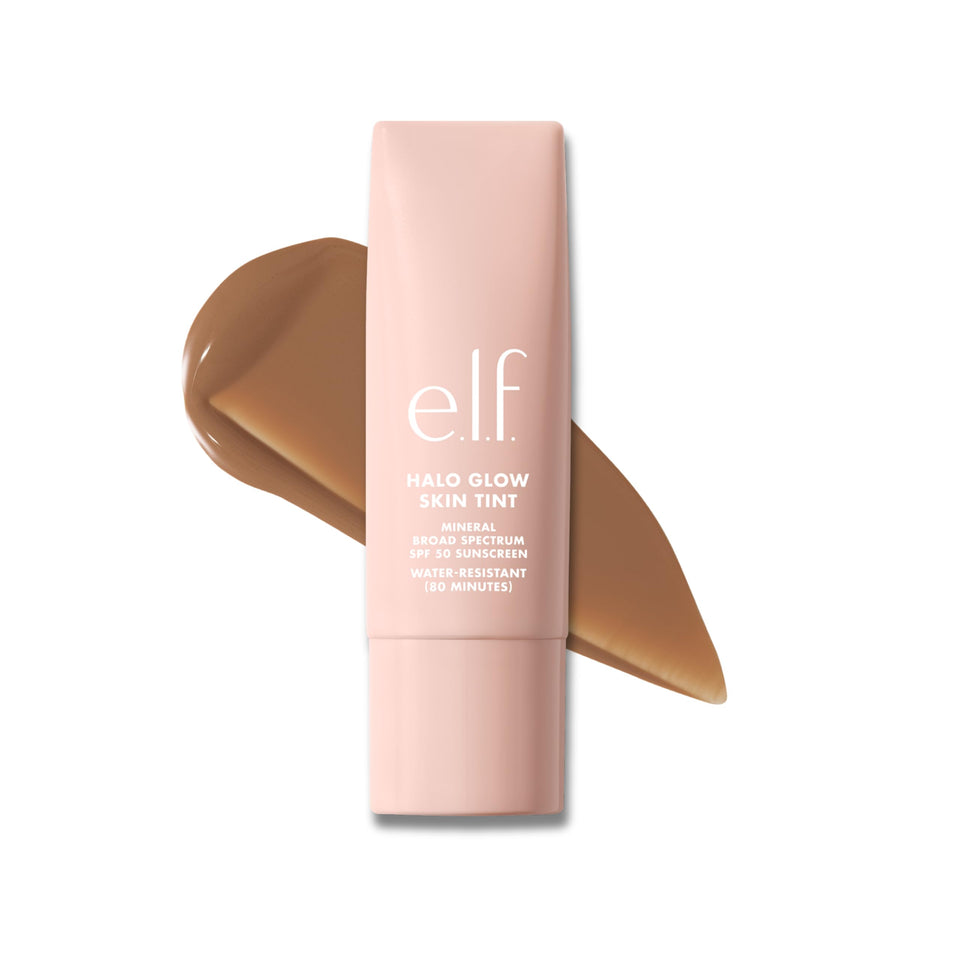 e.l.f. front packaging showing SPF 50 and tint shade benefits
