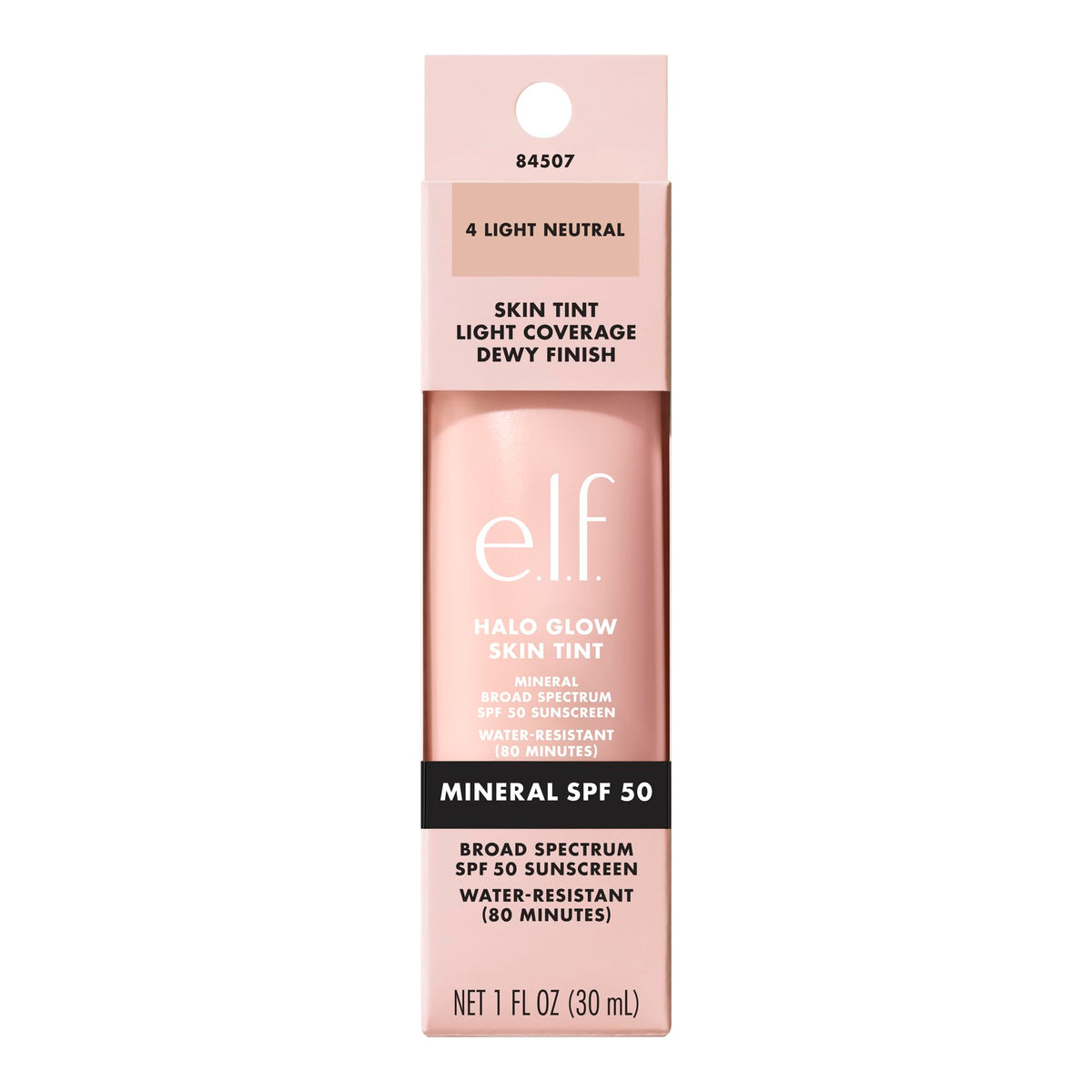 e.l.f. water-resistance demo with splashes emphasizing 80-minute wear and sweat resistance benefit