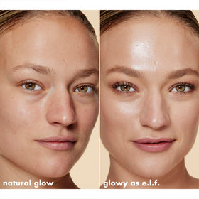 e.l.f. label and ingredients view highlighting hyaluronic acid and squalane benefits