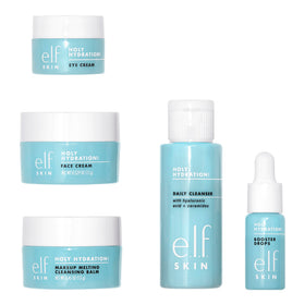 e.l.f. Hydrating Booster Drops pipette action delivering hyaluronic boost for plumper skin