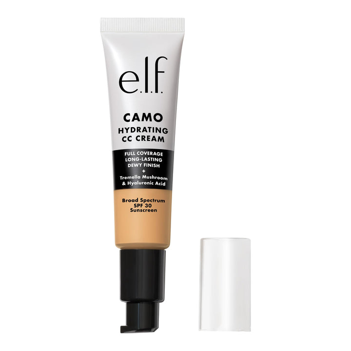 e.l.f. Hydrating Camo CC Cream front packaging showing shade and SPF benefit