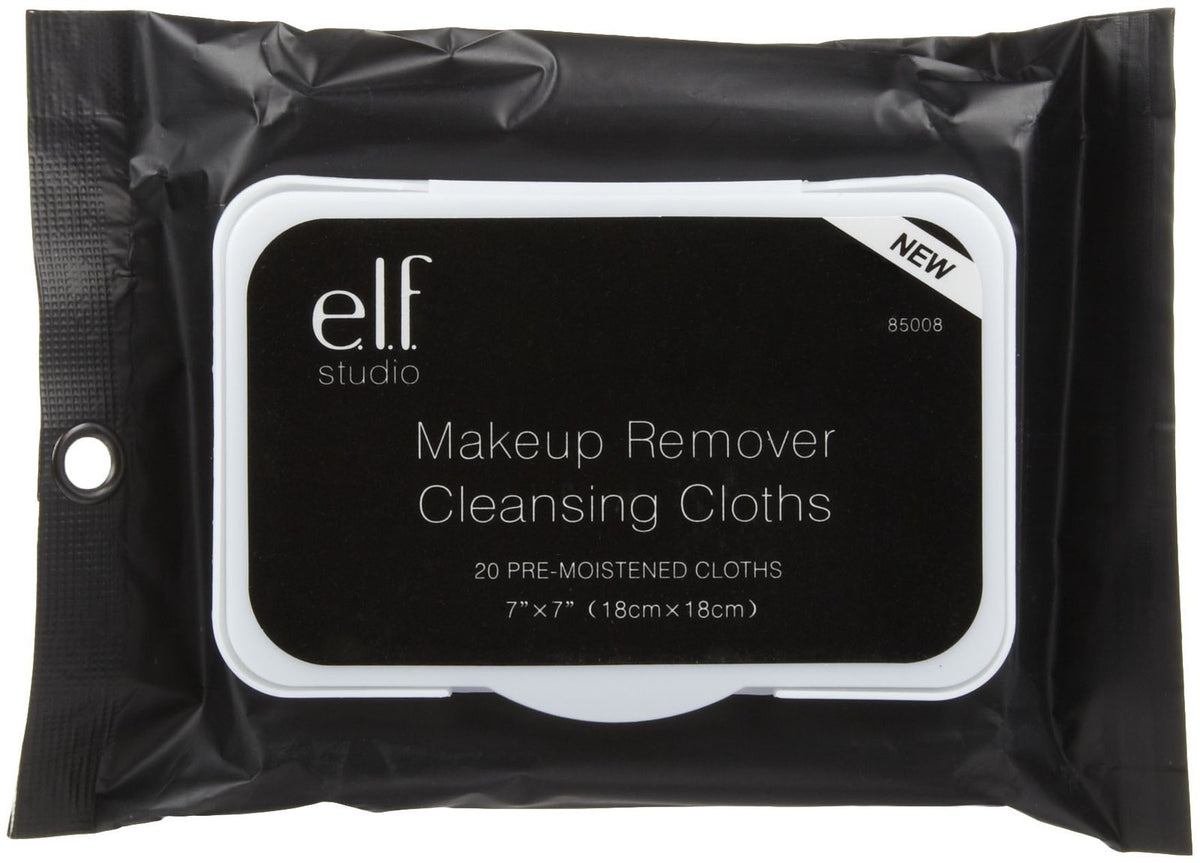 e.l.f. front pack shot showing compact travel-friendly wipes and benefits