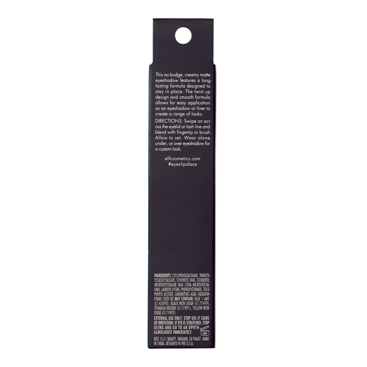 e.l.f. No Budge Matte Shadow Stick built-in sharpener close-up for precise lines