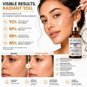 ELIPLEX ingredient focus with botanical accent, communicating antioxidant benefit