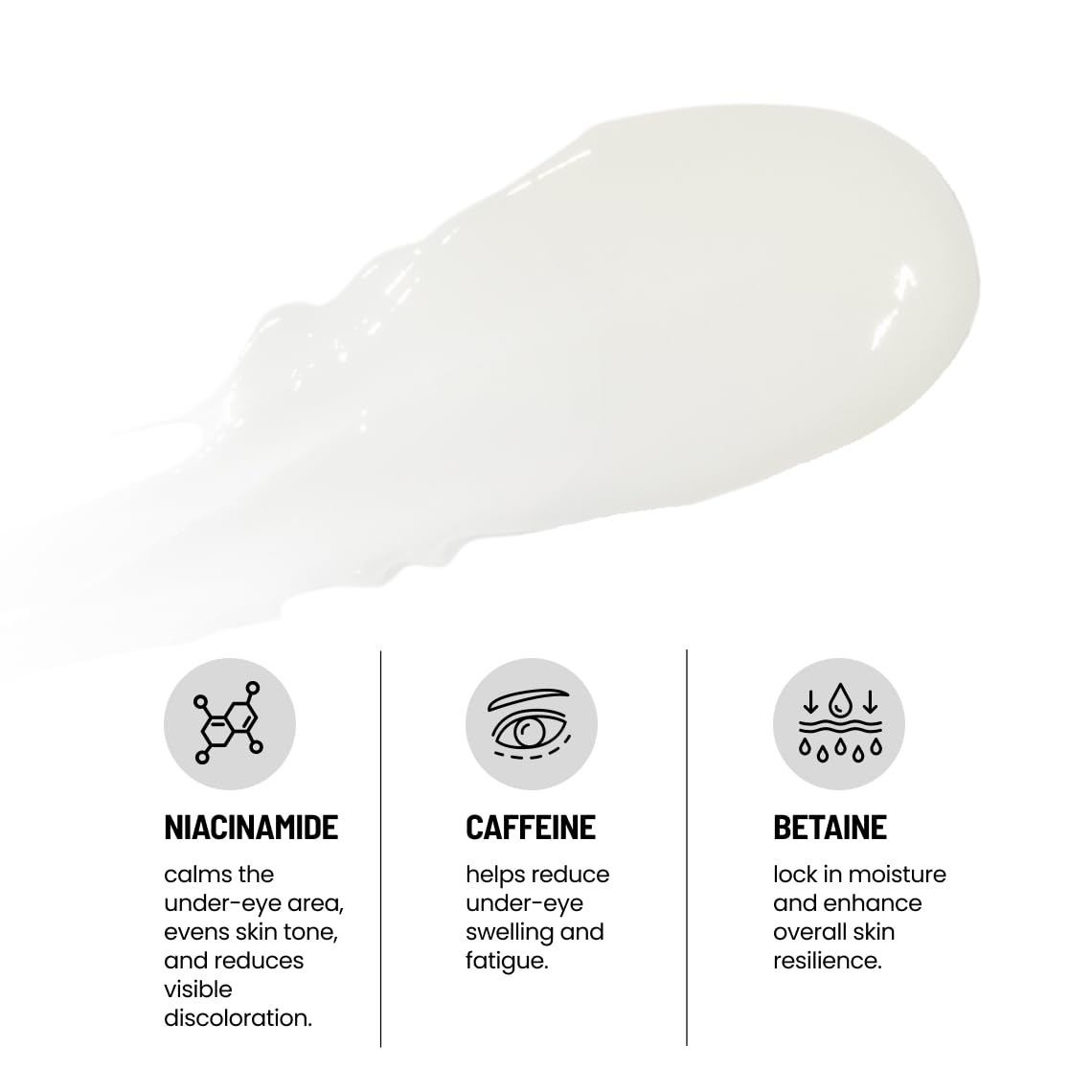Eliré being applied with fingertip to under-eye area for instant depuffing