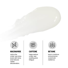 Eliré being applied with fingertip to under-eye area for instant depuffing