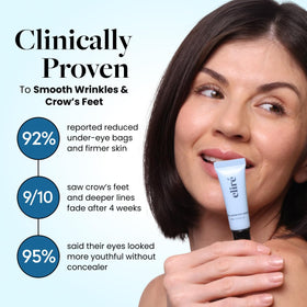 Eliré under makeup demo showing smooth, crease-free concealer application