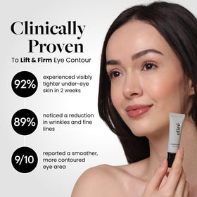 Eliré cream being applied with fingertip showing smooth blending benefit