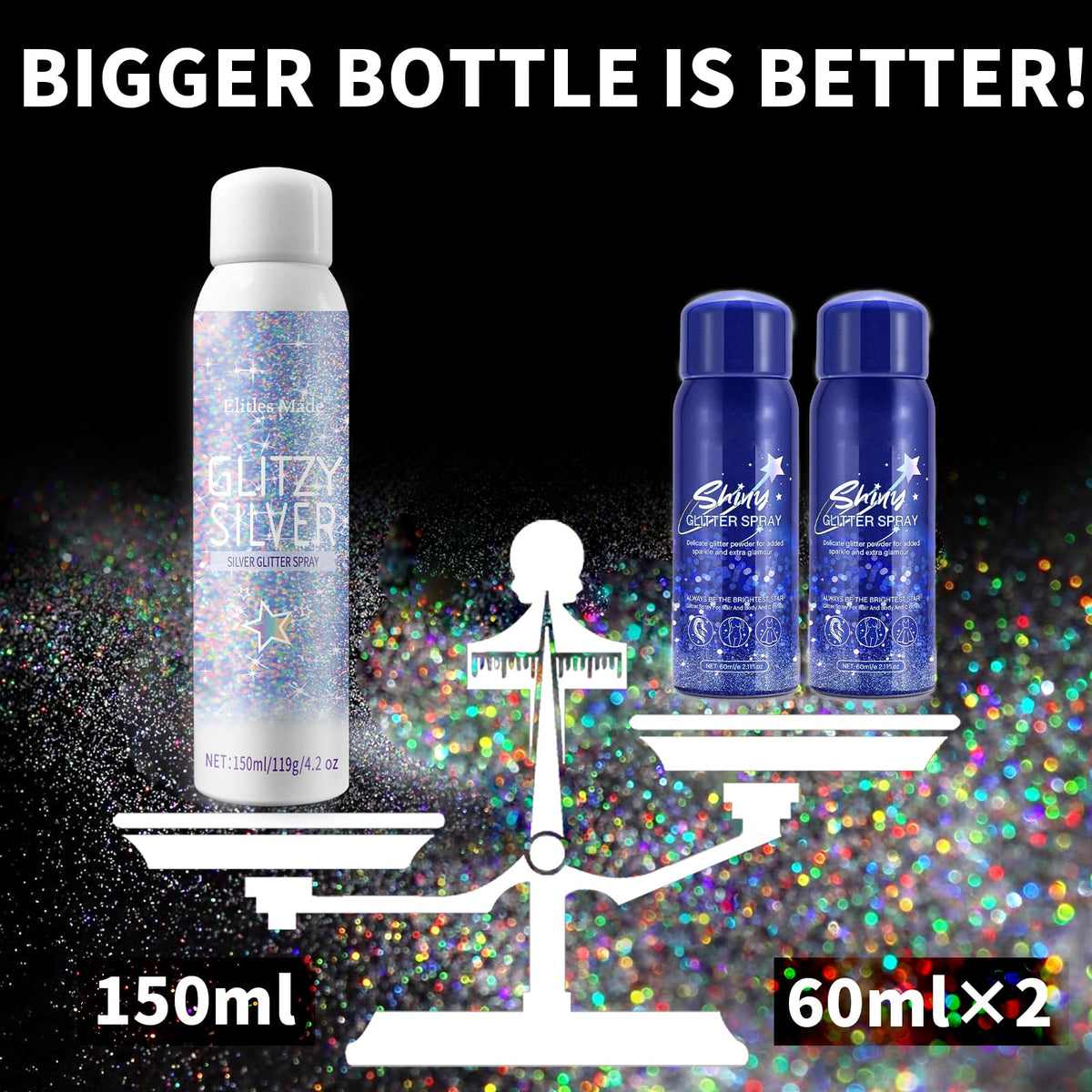 Elitles Made used at a festival on a model demonstrating event-ready sparkle