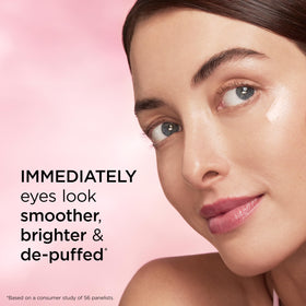 Elizabeth Arden styled before and after visuals implying brighter under-eyes