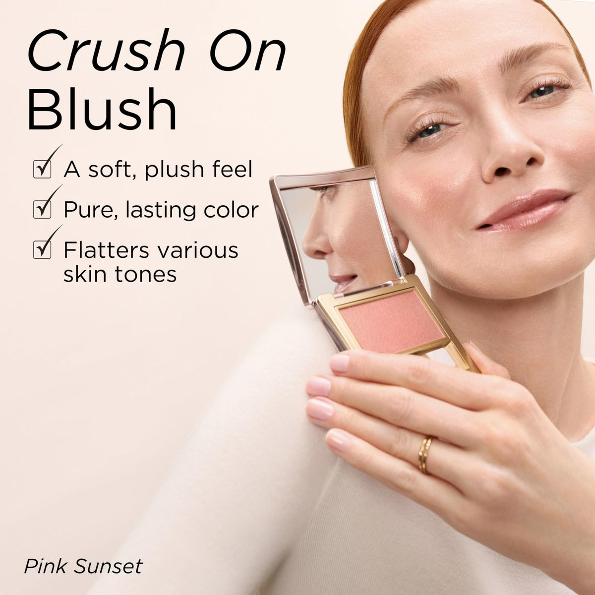 Elizabeth Arden open palette revealing blush pan and shade payoff benefit