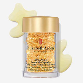 Elizabeth Arden capsule tear-off close-up showing serum texture for smooth application