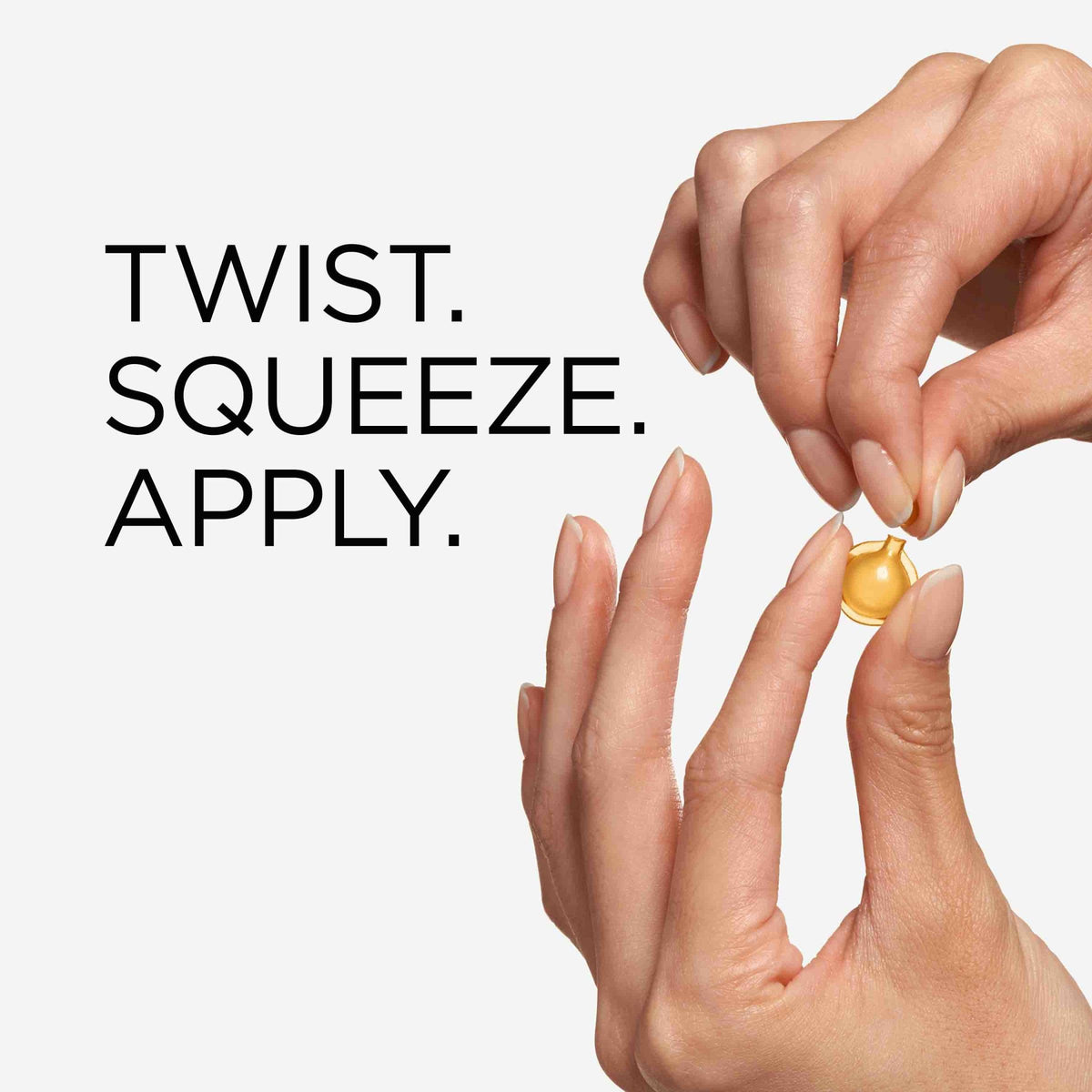 Elizabeth Arden capsule in hand for scale illustrating single-dose portability benefit