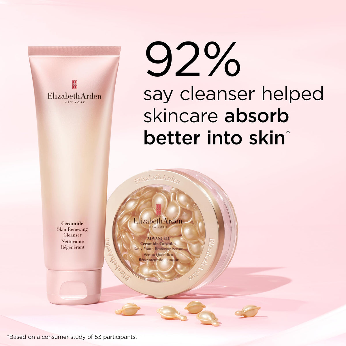 Elizabeth Arden before and after skin showing smoother more radiant look