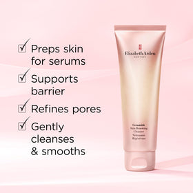 Elizabeth Arden light foam lather on hand showing gentle effective cleanse