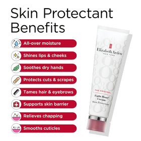 Elizabeth Arden cream applied to hands demonstrating fast absorption