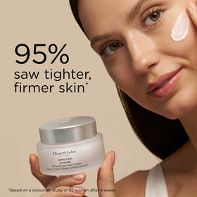 Elizabeth Arden cream on fingers illustrating spreadability and fast-absorbing hydration