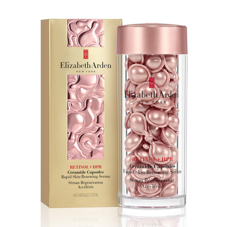 Elizabeth Arden front box and capsules showing product and convenience