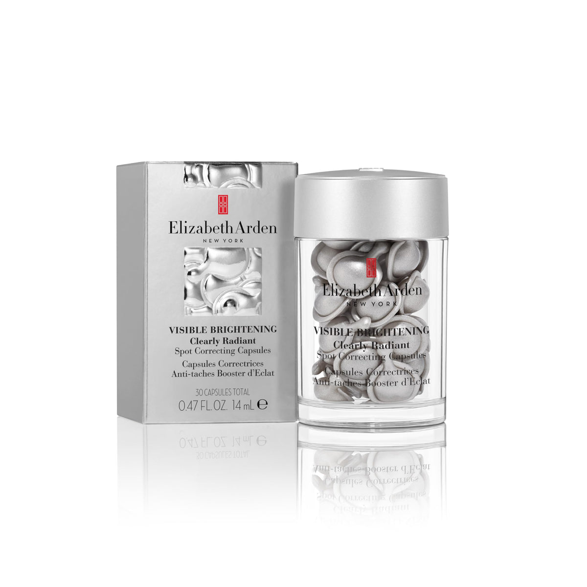 Elizabeth Arden front packaging showing 30 capsules and brightening benefit