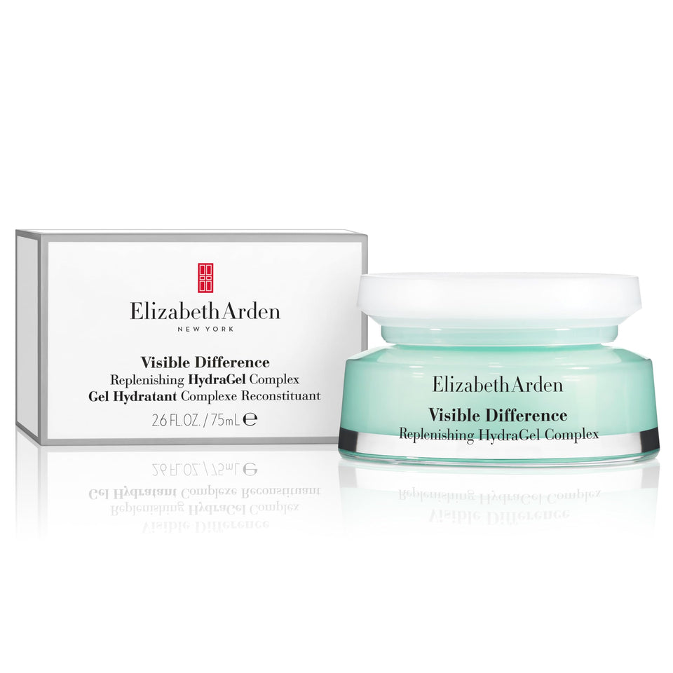 Elizabeth Arden front packaging showing gel jar and brand benefit