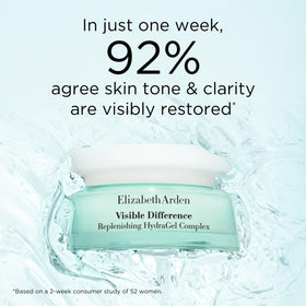 Elizabeth Arden hyaluronic acid graphic highlighting hydration boost